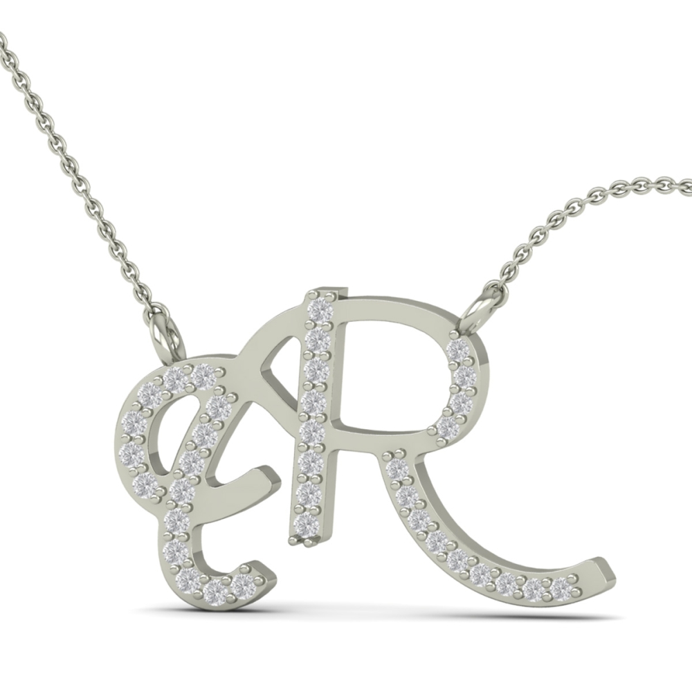 Golden ER Diamond Initial Pendant