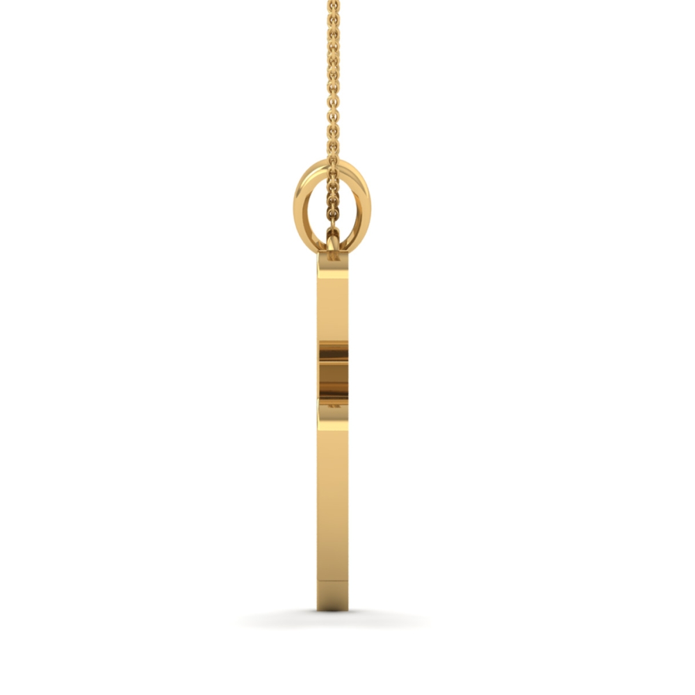 Golden AS Initial Pendant