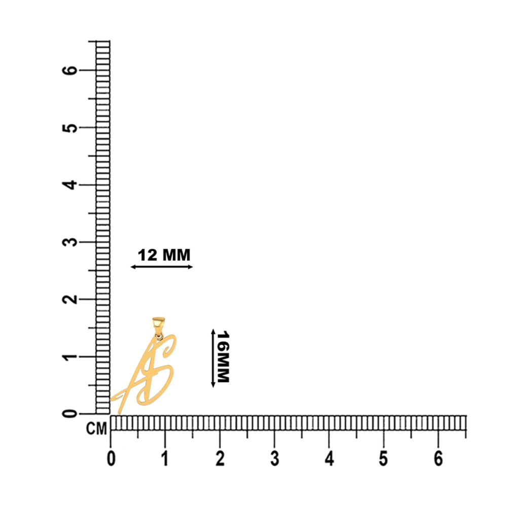 Golden AS Initial Pendant