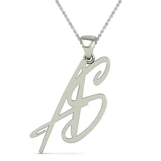 Golden AS Initial Pendant