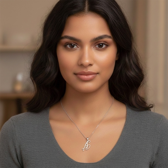 Golden AS Initial Pendant