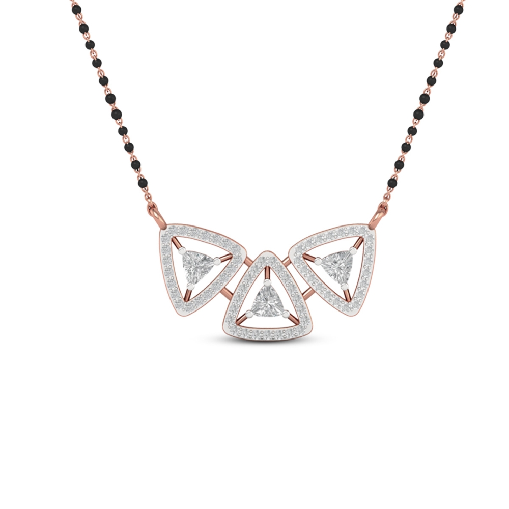 Trinity Spark Diamond Mangalsutra For Women's-2