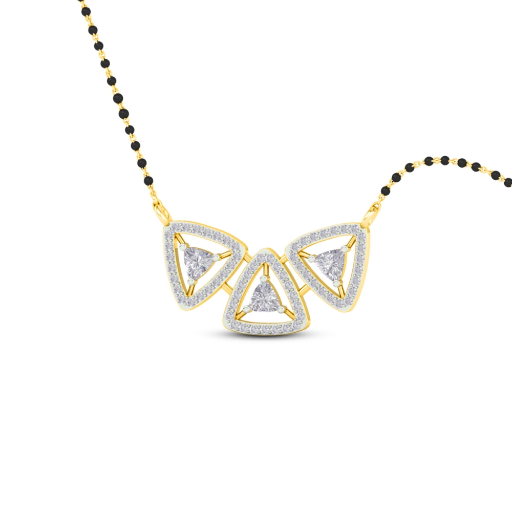 Trinity Spark Diamond Mangalsutra For Women's-2