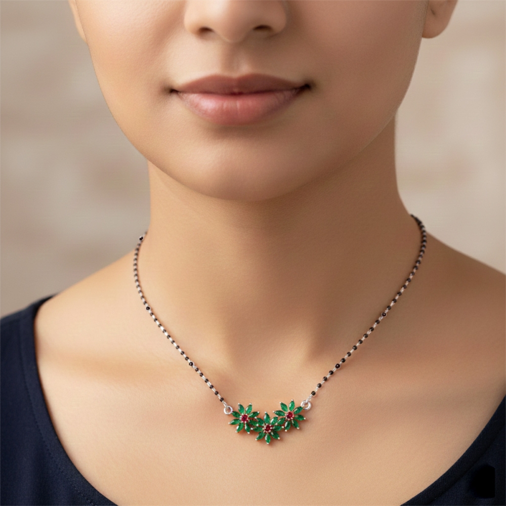 Emerald Blossom Mangalsutra-1