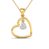18K/14K Pure Love Gold and Diamond Drop Pendant For Women