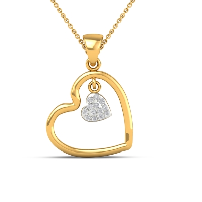 18K/14K Pure Love Gold and Diamond Drop Pendant For Women