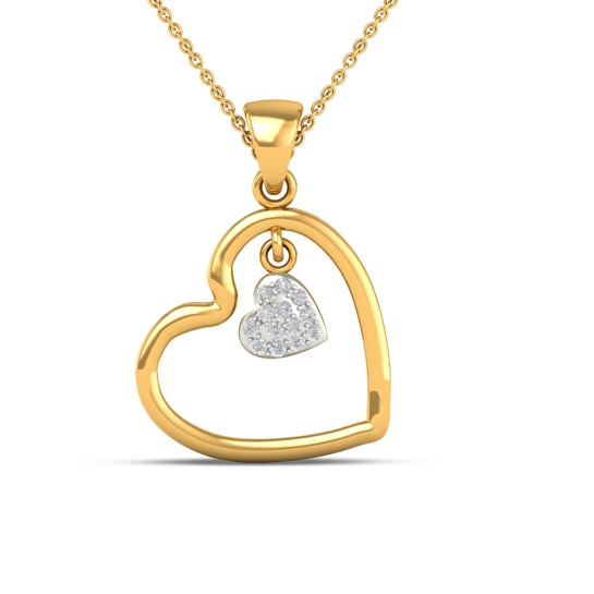 18K/14K Pure Love Gold and Diamond Drop Pendant For Women
