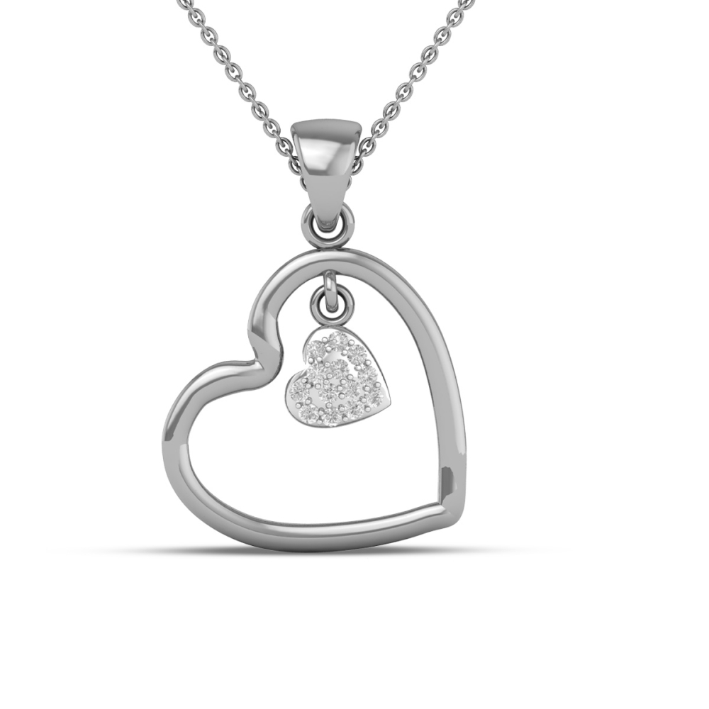 18K/14K Pure Love Gold and Diamond Drop Pendant For Women