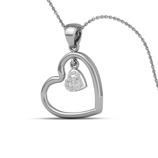 18K/14K Pure Love Gold and Diamond Drop Pendant For Women