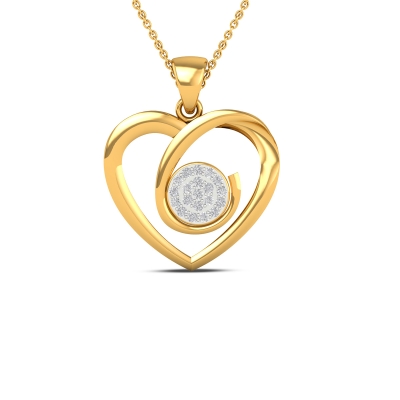 18K/14K Eternal Heart Gold Diamond Pendant For Women's 