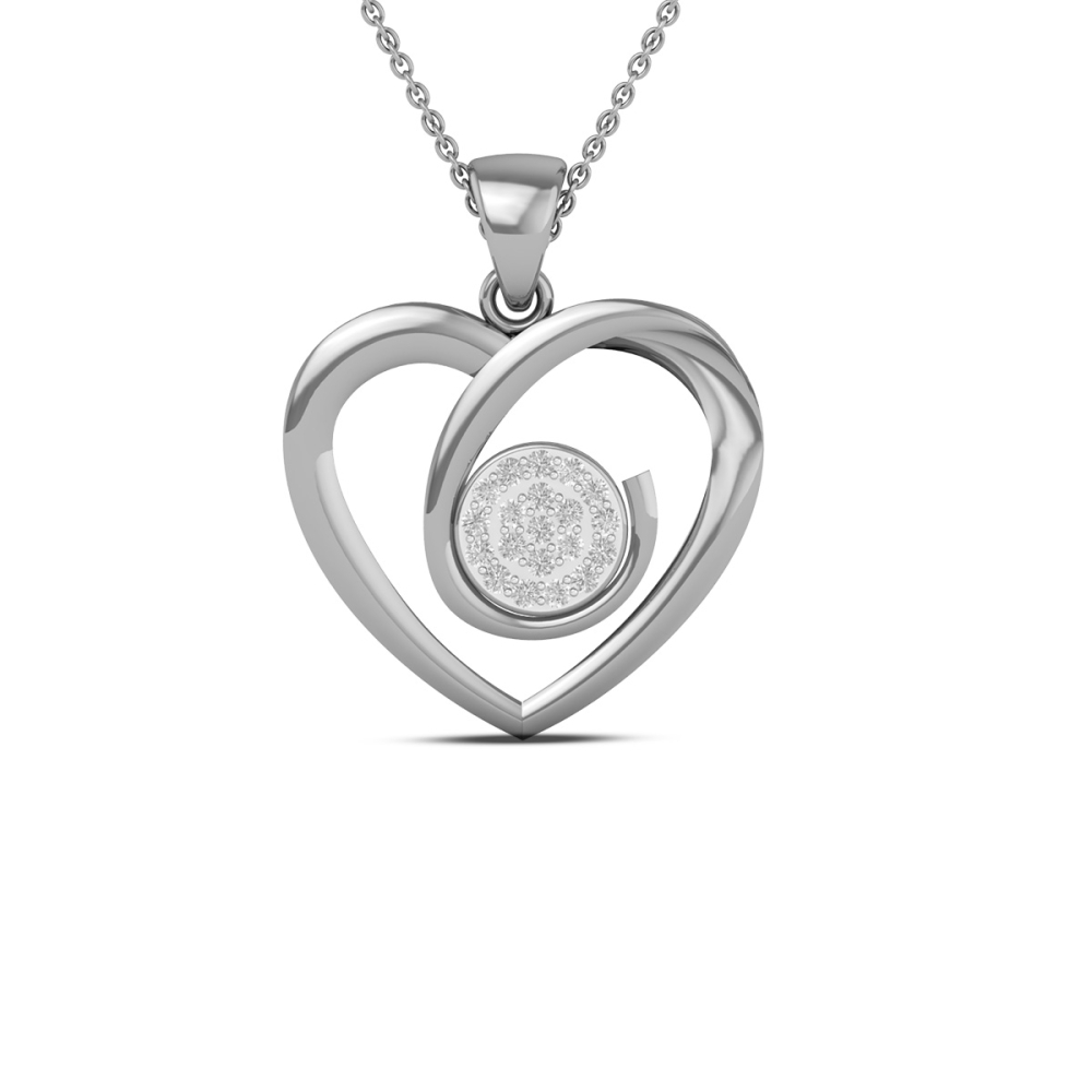 18K/14K Eternal Heart Gold Diamond Pendant For Women's 