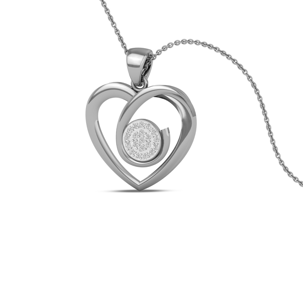 18K/14K Eternal Heart Gold Diamond Pendant For Women's 