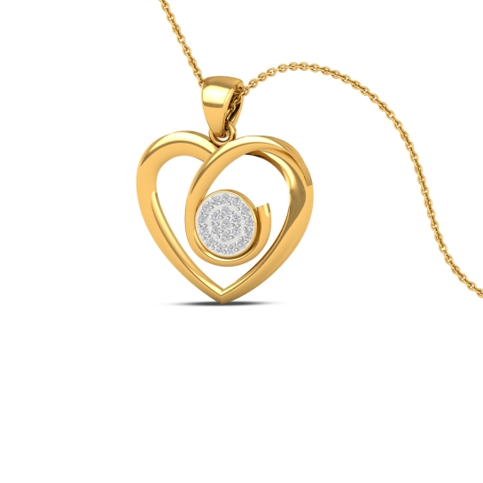 18K/14K Eternal Heart Gold Diamond Pendant For Women's 