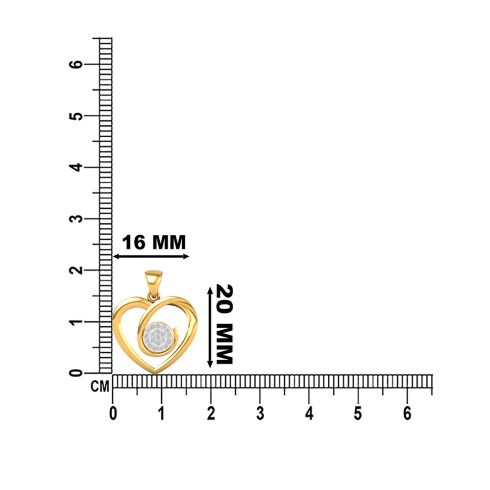 18K/14K Eternal Heart Gold Diamond Pendant For Women's 