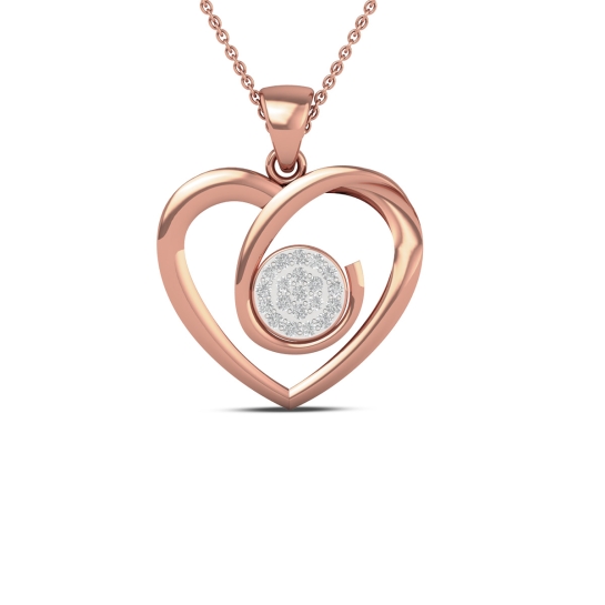 18K/14K Eternal Heart Gold Diamond Pendant For Women's 