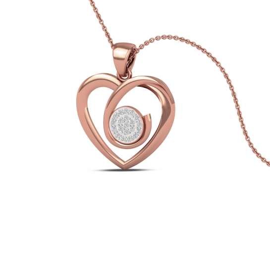 18K/14K Eternal Heart Gold Diamond Pendant For Women's 