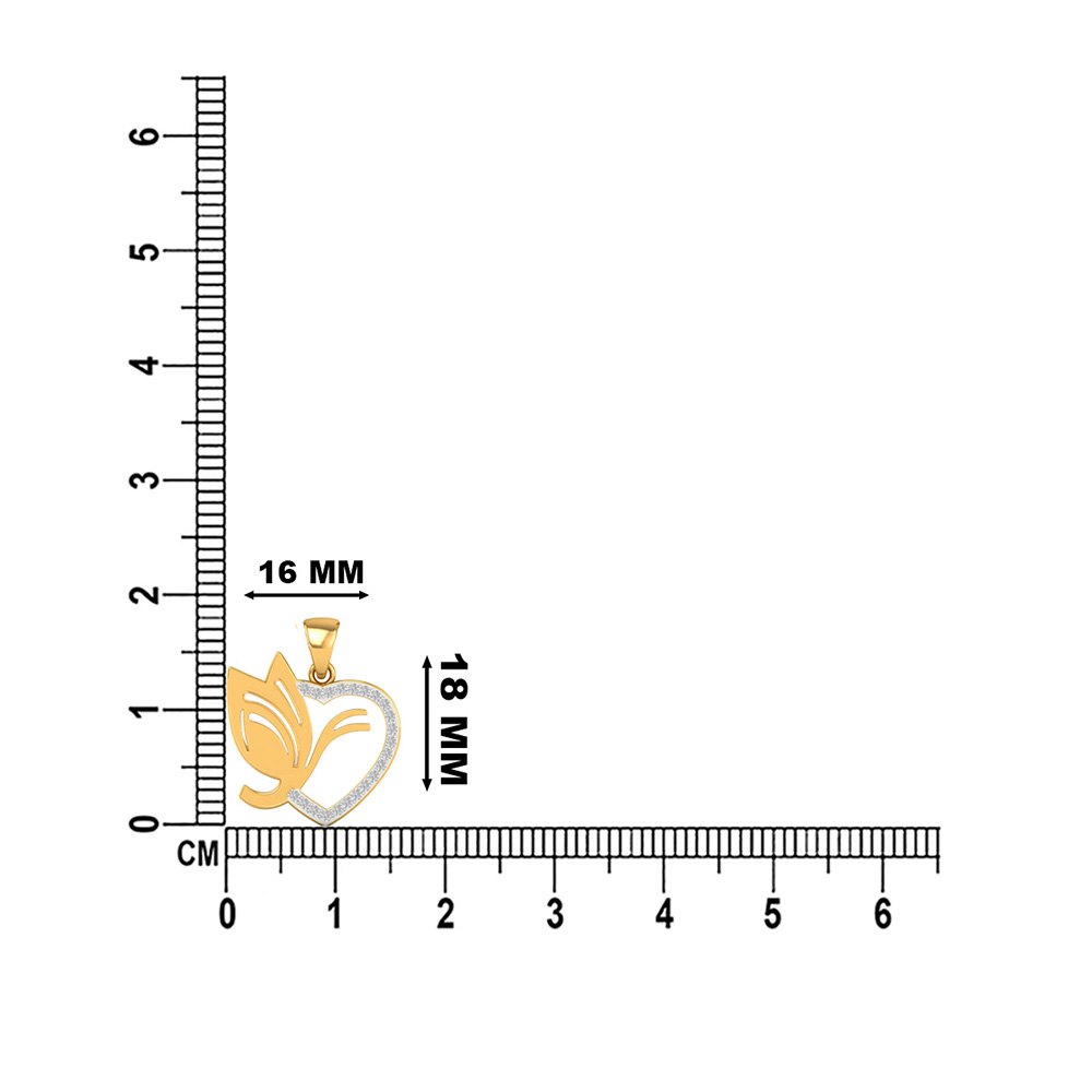 18K/14K Divine Love Leaf Heart Pendant for Women 