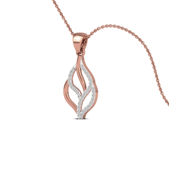 18K/14K Elegant Dual Tone Leaf Pendant Necklace For Women