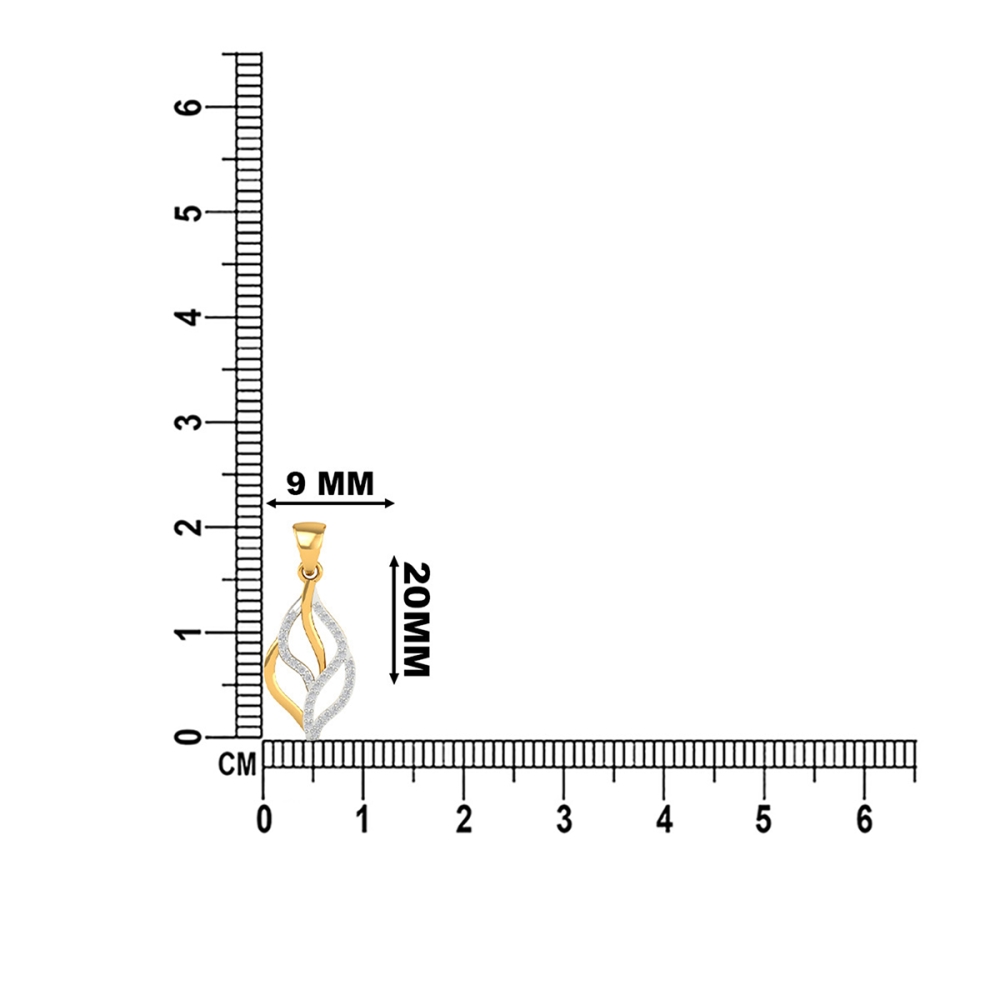 18K/14K Elegant Dual Tone Leaf Pendant Necklace For Women