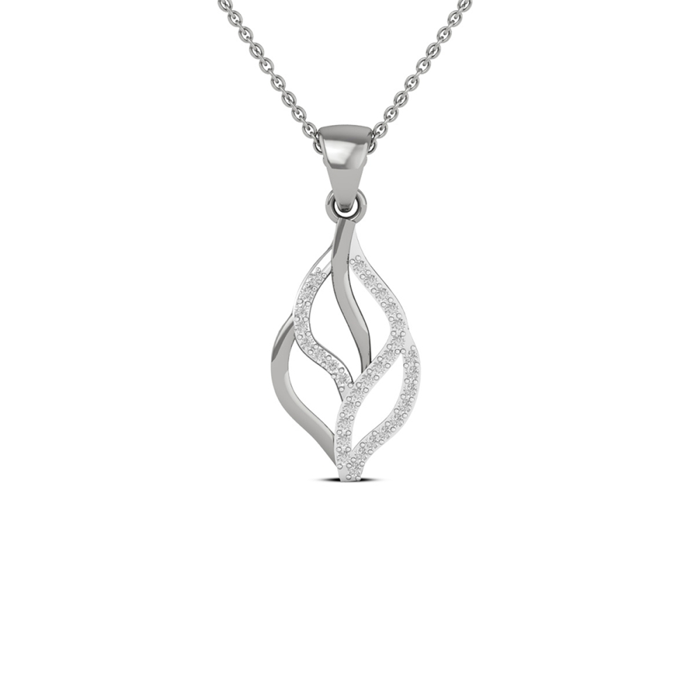18K/14K Elegant Dual Tone Leaf Pendant Necklace For Women