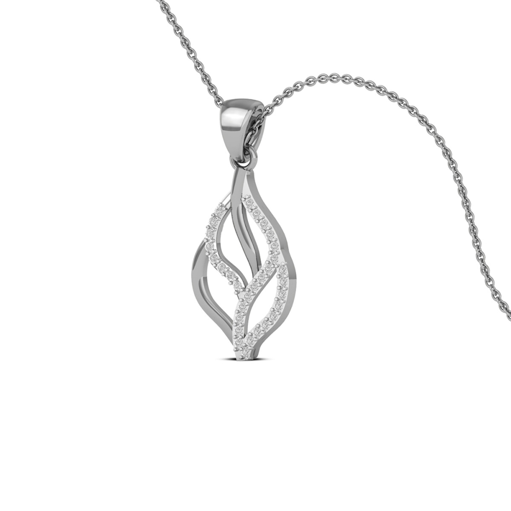 18K/14K Elegant Dual Tone Leaf Pendant Necklace For Women