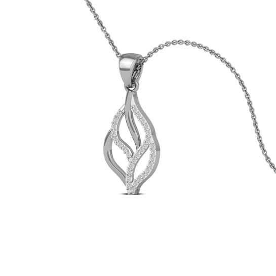 18K/14K Elegant Dual Tone Leaf Pendant Necklace For Women