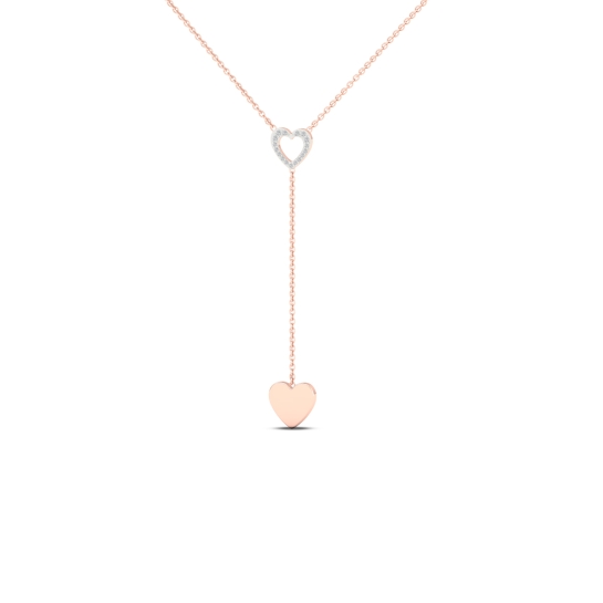 18K/14K Two Heart's Pendant Necklace For Women