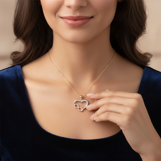 14k/18k Forever Infinity Heart Charm for Women