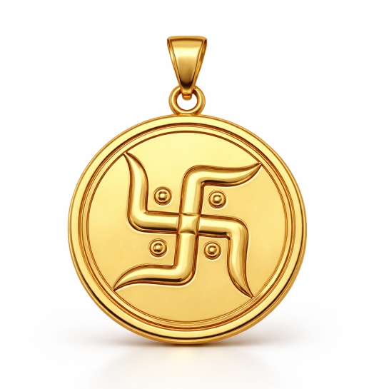 Swastik  Gold Coin Pendant