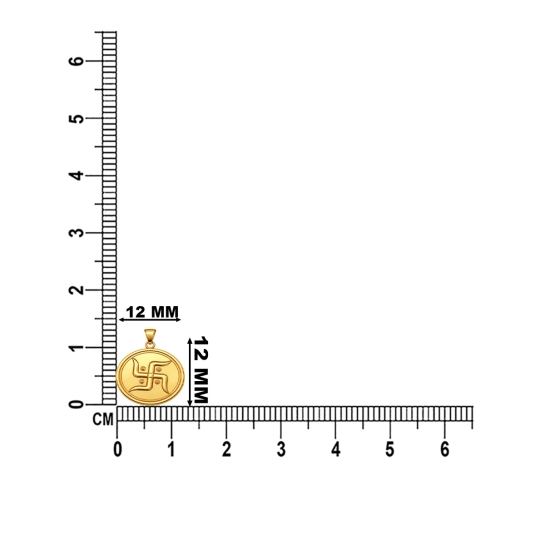  Swastik Yellow Gold Coin Pendant  For Men and Women