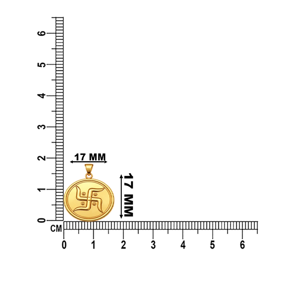 Swastik Yellow Gold Coin Pendant 
