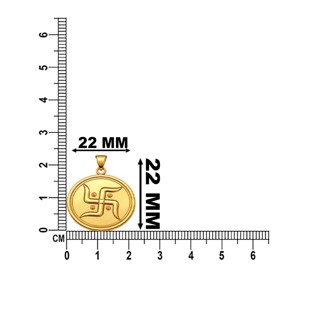 Swastik  Gold Coin Pendant
