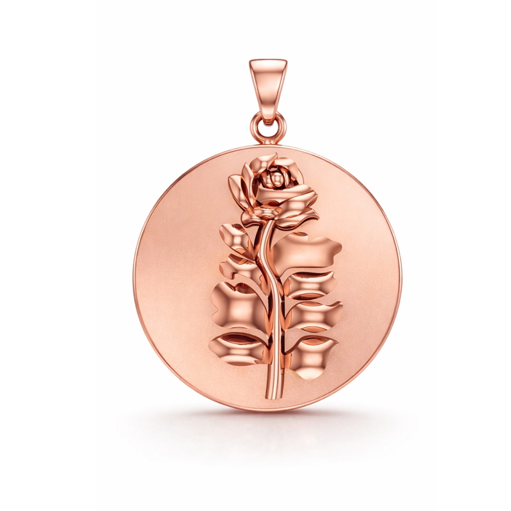 Aneet Yellow Rose gold coin Pendant For Men and Women