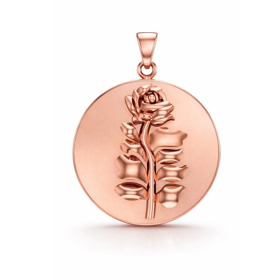 Khushi Yellow Rose  gold coin Pendant For Men and Women
