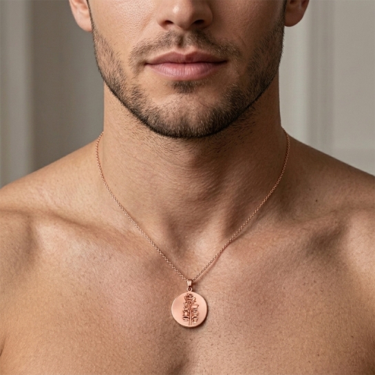 Aneet Yellow Rose gold coin Pendant For Men and Women