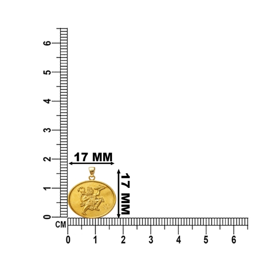 Renu Yellow Gold Hanuman Ji Coin Pendant for Men And Women