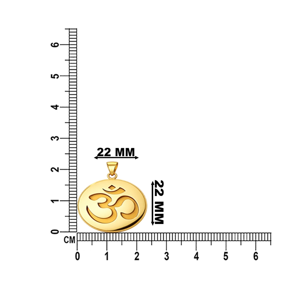 Alisha OM yellow gold coin Pendant For Men and Women  