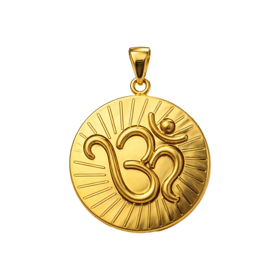 Alina OM yellow gold coin Pendant For Men and Women  