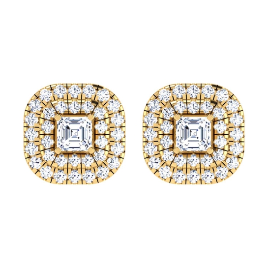 Qasam Gold Stud Earring