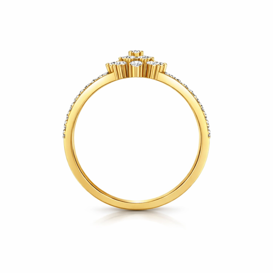 Rosy Gold and Diamond Ring