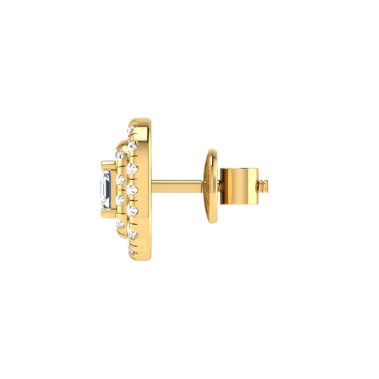 Qasam Gold Stud Earring