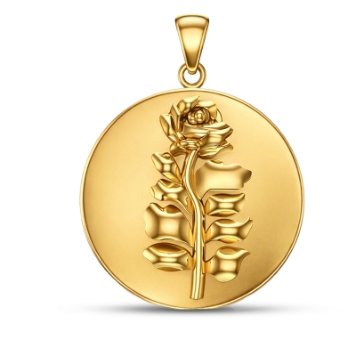 Aneet Yellow Rose gold coin Pendant For Men and Women