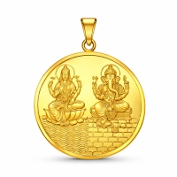  Lord Ganesha and Lakshmi  gold coin Pendant For Men and Women  