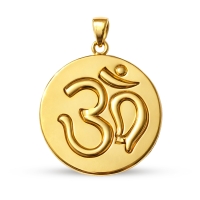 Pushpa Golden Om coin Pendant