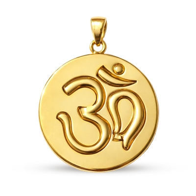 Omkar gold  coin Pendant 