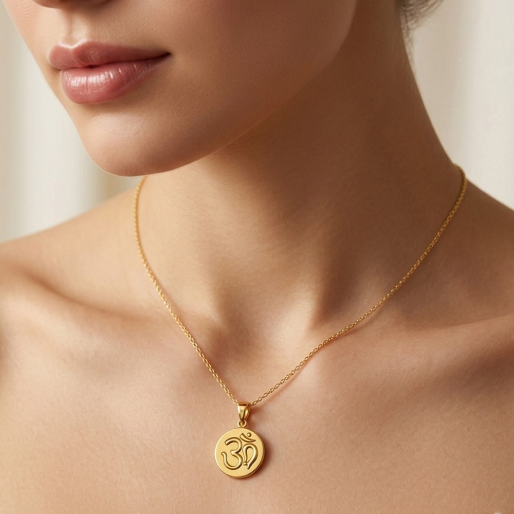 Pushpa Golden Om Pendant