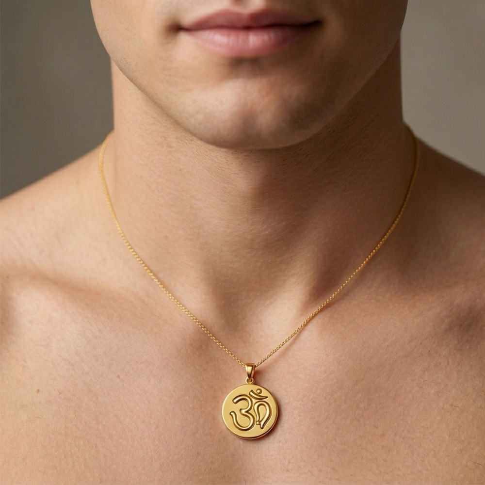 Pushpa Golden Om Pendant