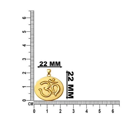 Omkar gold  coin Pendant 