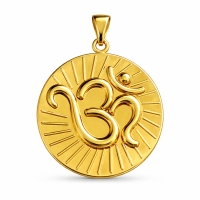 Surya Prakash Om Gold Coin pendant