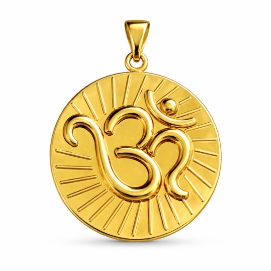 Surya Prakash Om Gold Coin pendant